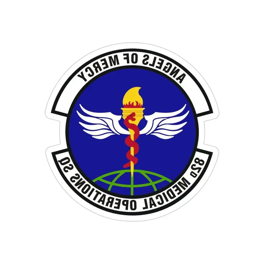 82d Medical Operations Squadron (U.S. Air Force) REVERSE PRINT Transparent Die-Cut STICKER - The Sticker Space
