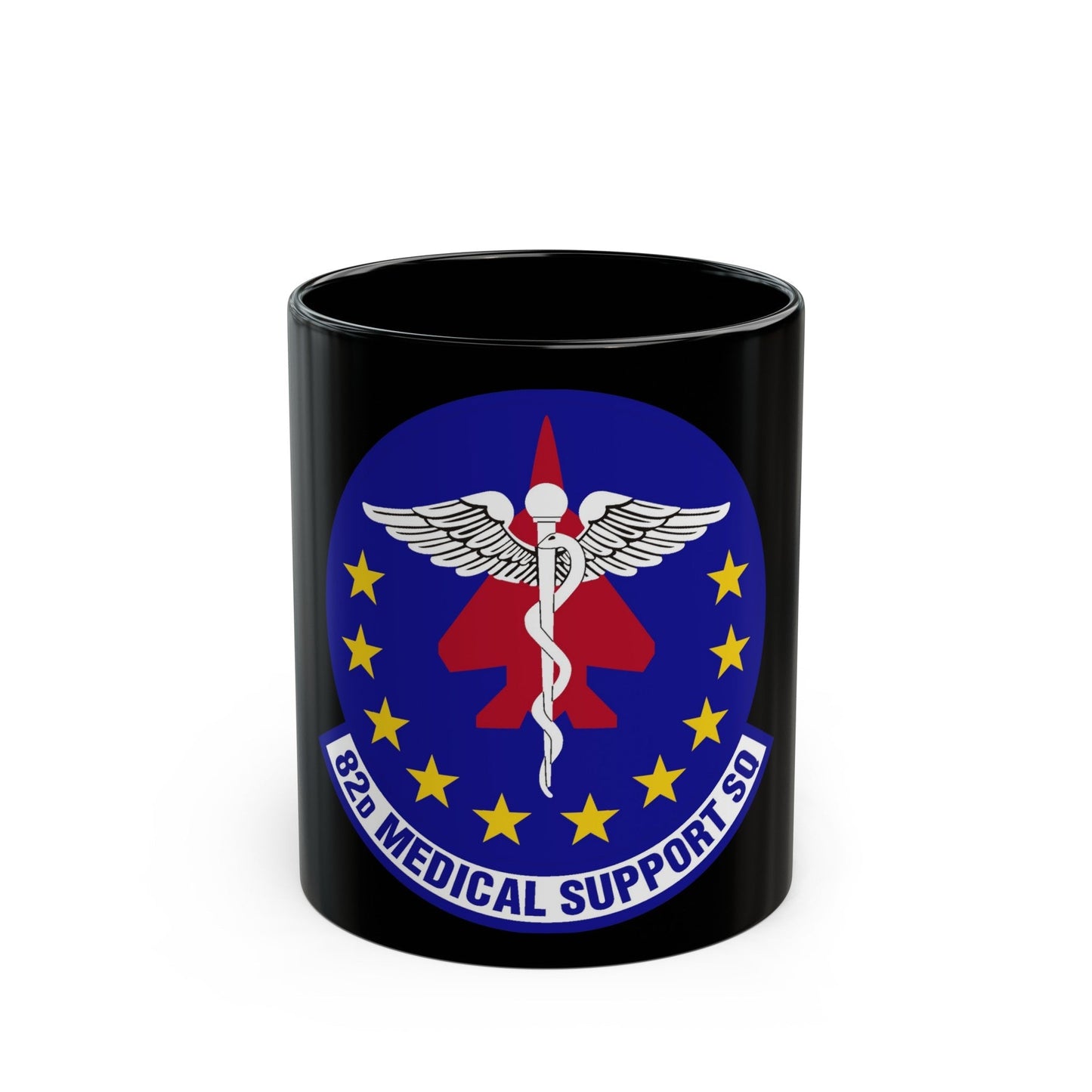 82d Medical Support Squadron (U.S. Air Force) Black Coffee Mug-11oz-The Sticker Space