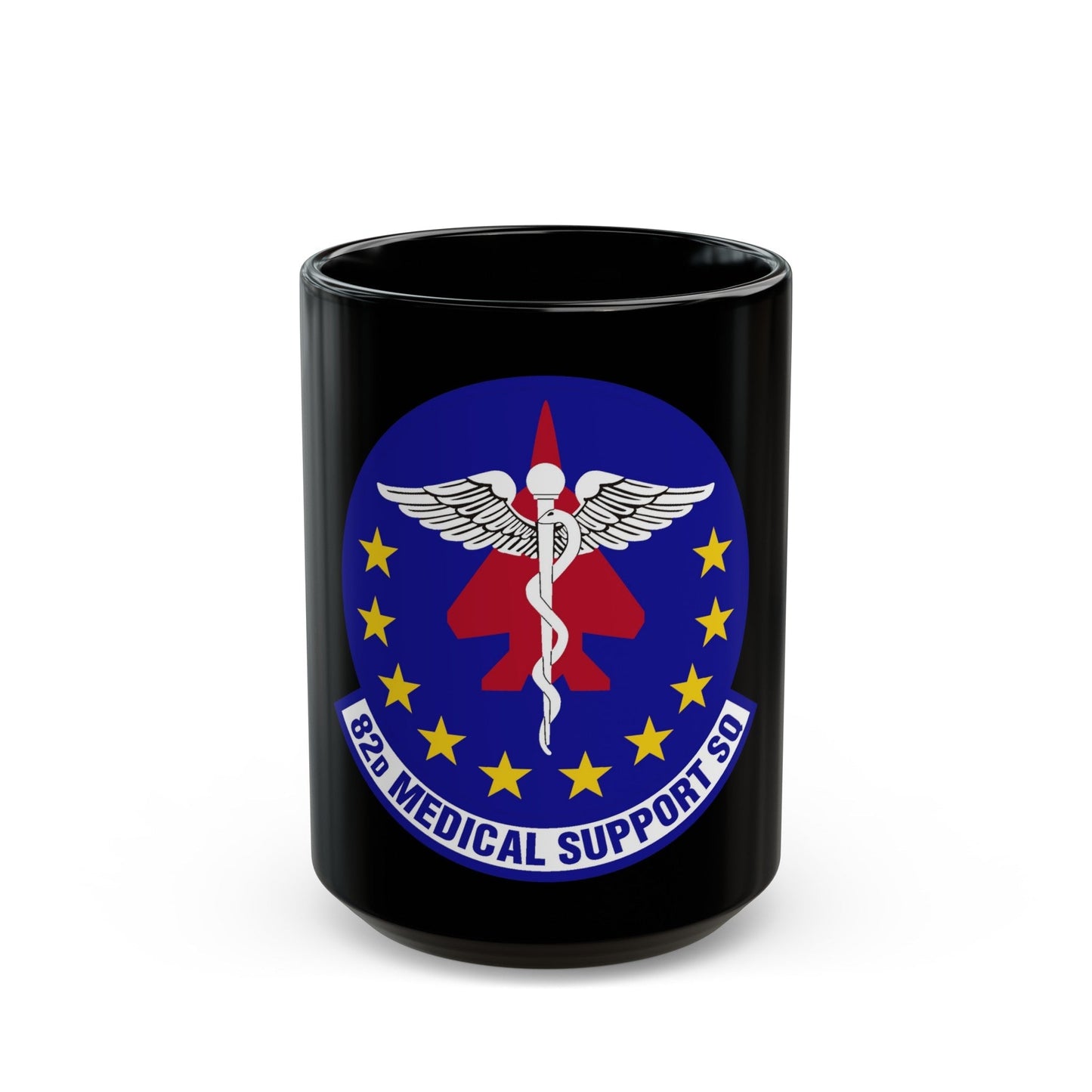 82d Medical Support Squadron (U.S. Air Force) Black Coffee Mug-15oz-The Sticker Space