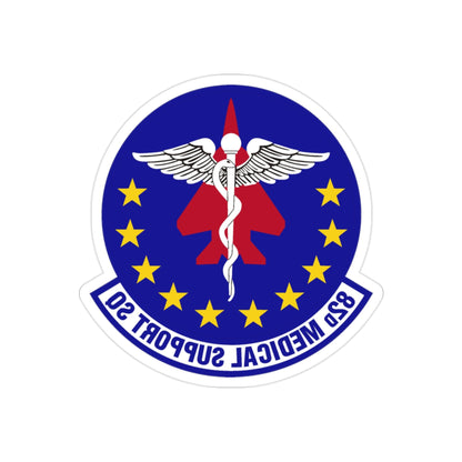 82d Medical Support Squadron (U.S. Air Force) REVERSE PRINT Transparent STICKER-2" × 2"-The Sticker Space