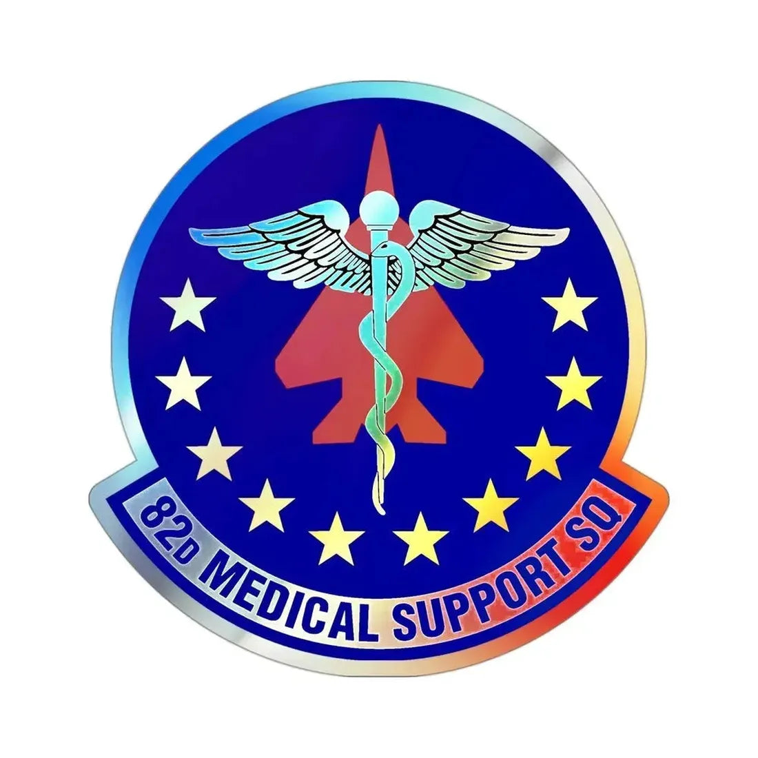 82d Medical Support Squadron (U.S. Air Force) Holographic STICKER Die-Cut Vinyl Decal 3 Inch Holographic - The Sticker Space