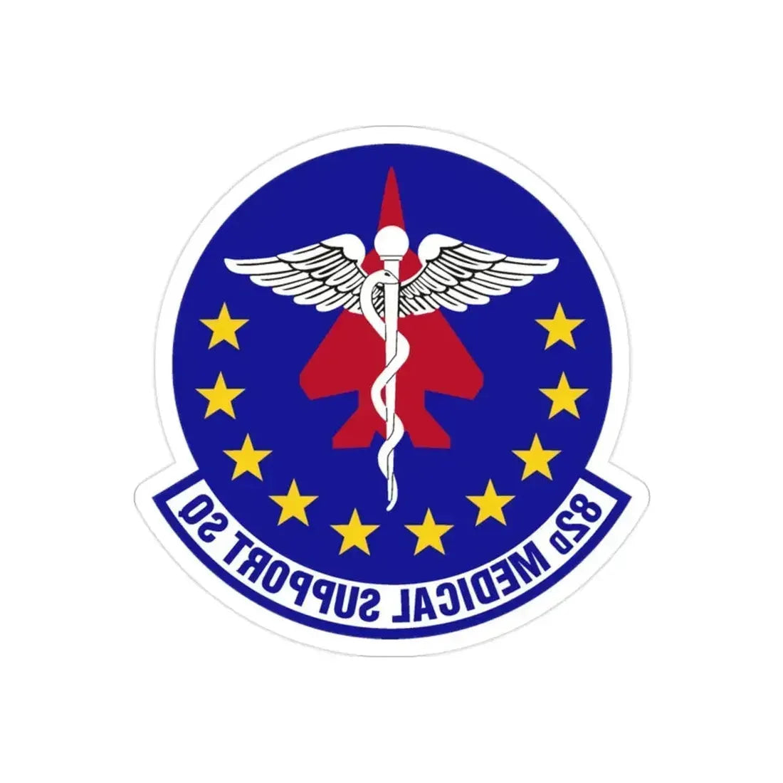 82d Medical Support Squadron (U.S. Air Force) REVERSE PRINT Transparent Die-Cut STICKER 2 Inch Die-Cut Transparent - The Sticker Space