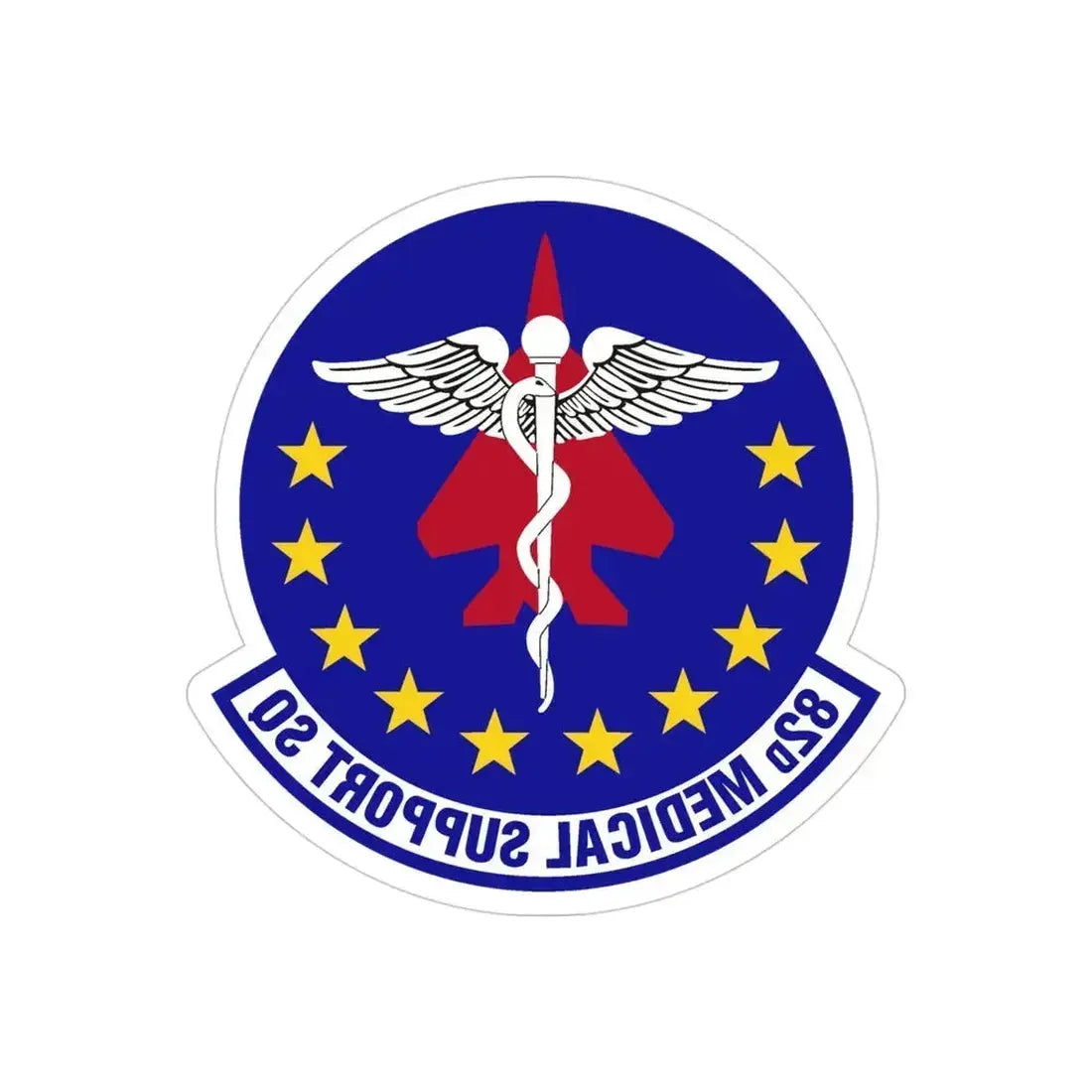 82d Medical Support Squadron (U.S. Air Force) REVERSE PRINT Transparent Die-Cut STICKER 4 Inch Die-Cut Transparent - The Sticker Space