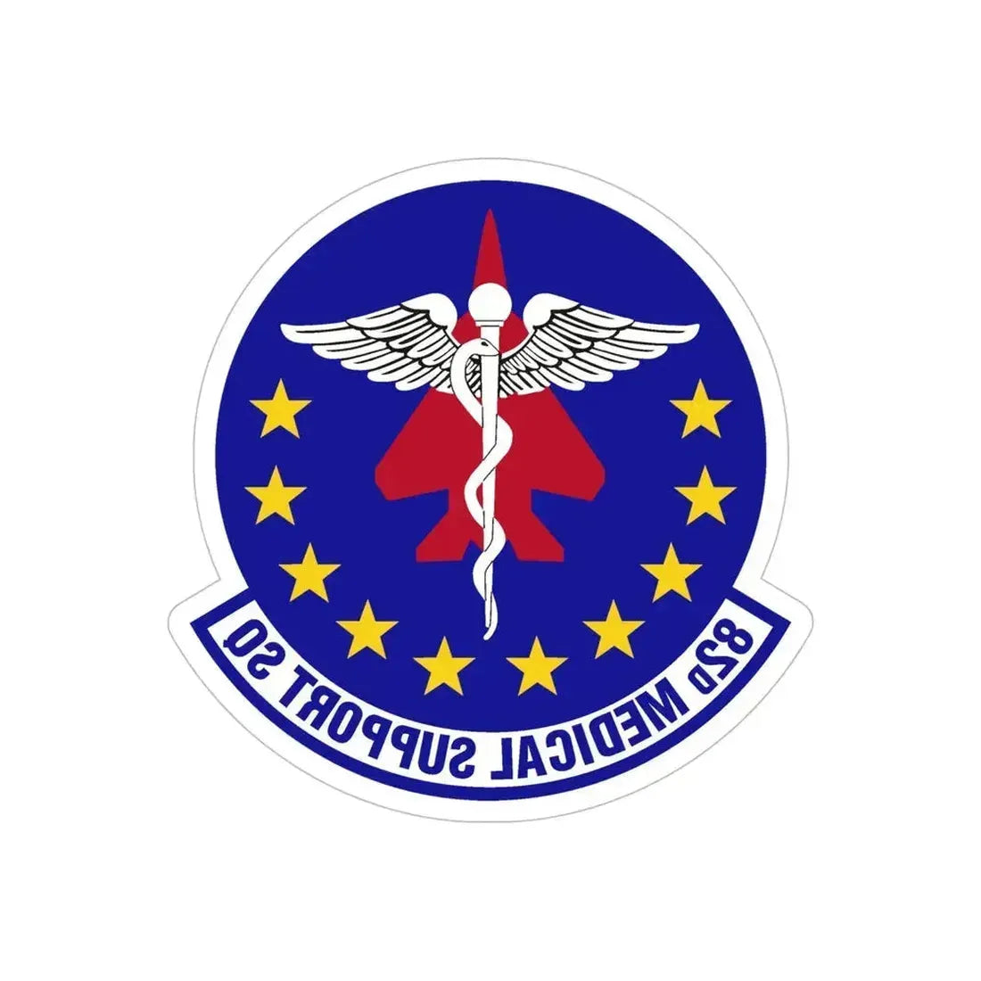 82d Medical Support Squadron (U.S. Air Force) REVERSE PRINT Transparent Die-Cut STICKER 6 Inch Die-Cut Transparent - The Sticker Space