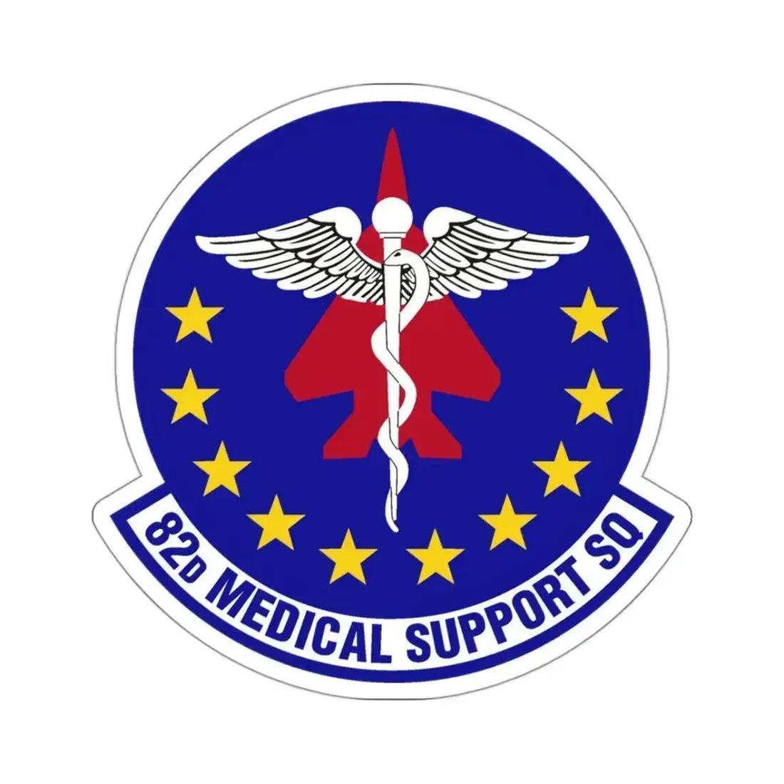 82d Medical Support Squadron (U.S. Air Force) STICKER Vinyl Kiss-Cut Decal 3 Inch White - The Sticker Space