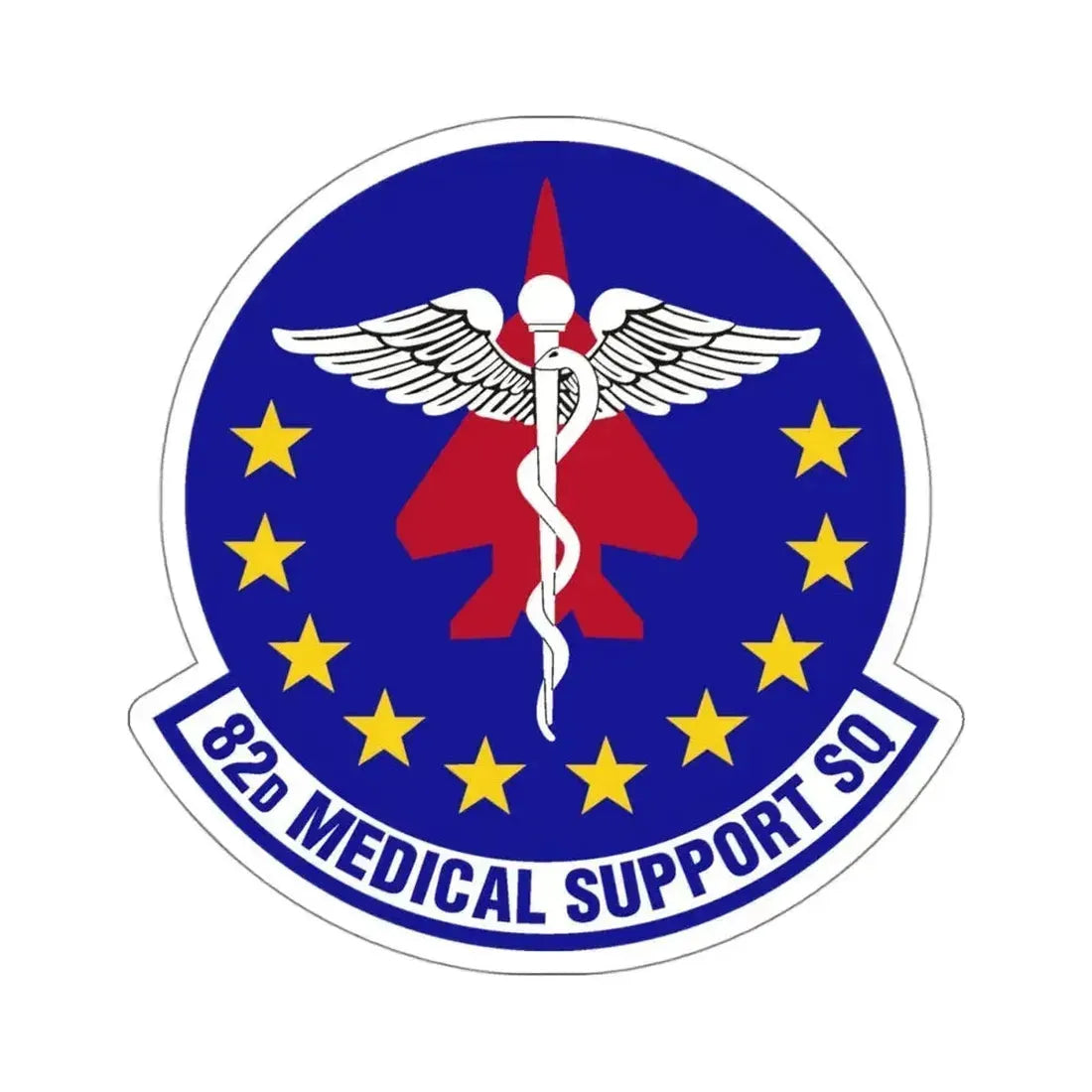 82d Medical Support Squadron (U.S. Air Force) STICKER Vinyl Kiss-Cut Decal 4 Inch White - The Sticker Space