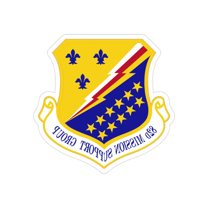 82d Mission Support Group (U.S. Air Force) REVERSE PRINT Transparent STICKER-3" × 3"-The Sticker Space