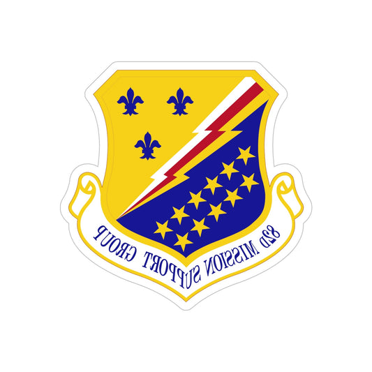 82d Mission Support Group (U.S. Air Force) REVERSE PRINT Transparent STICKER-6" × 6"-The Sticker Space