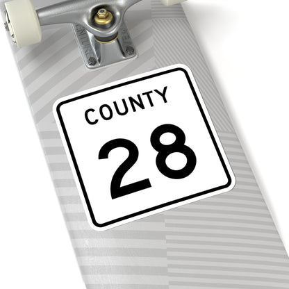 County 28 square (Minnesota) (Road Sign) STICKER Vinyl Kiss-Cut Decal