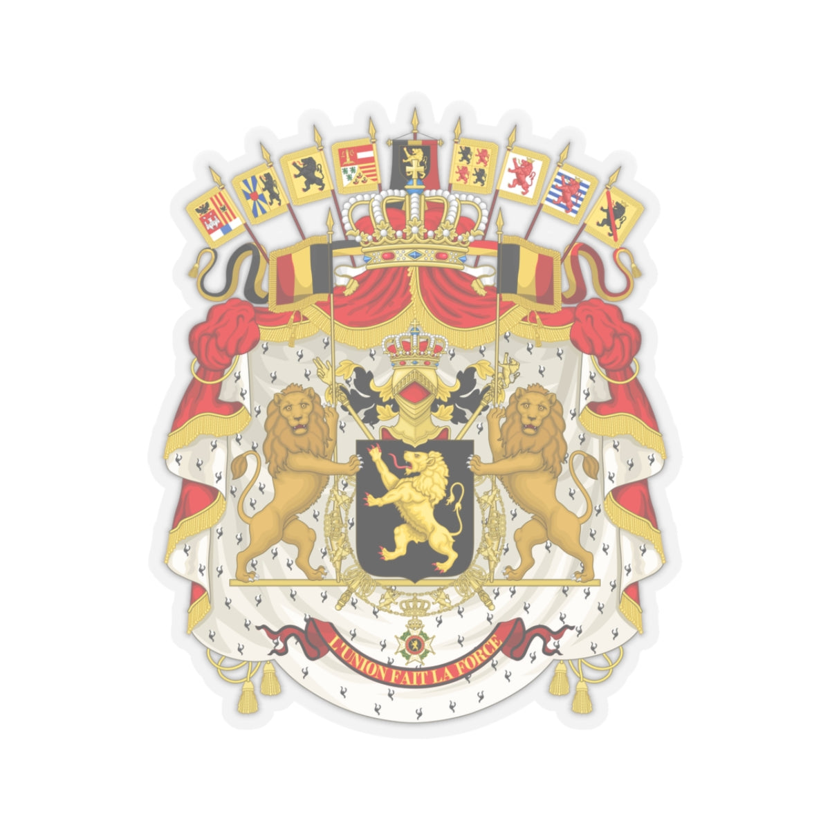 Great coat of arms of Belgium - STICKER Vinyl Kiss-Cut Decal