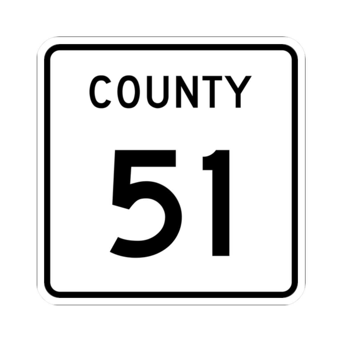 County 51 square (Minnesota) (Road Sign) STICKER Vinyl Kiss-Cut Decal