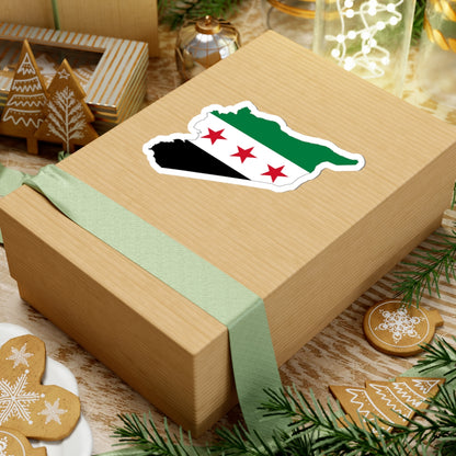 Flag map of Syria 1930-1958 19611963 (Syria) STICKER Vinyl Kiss-Cut Decal