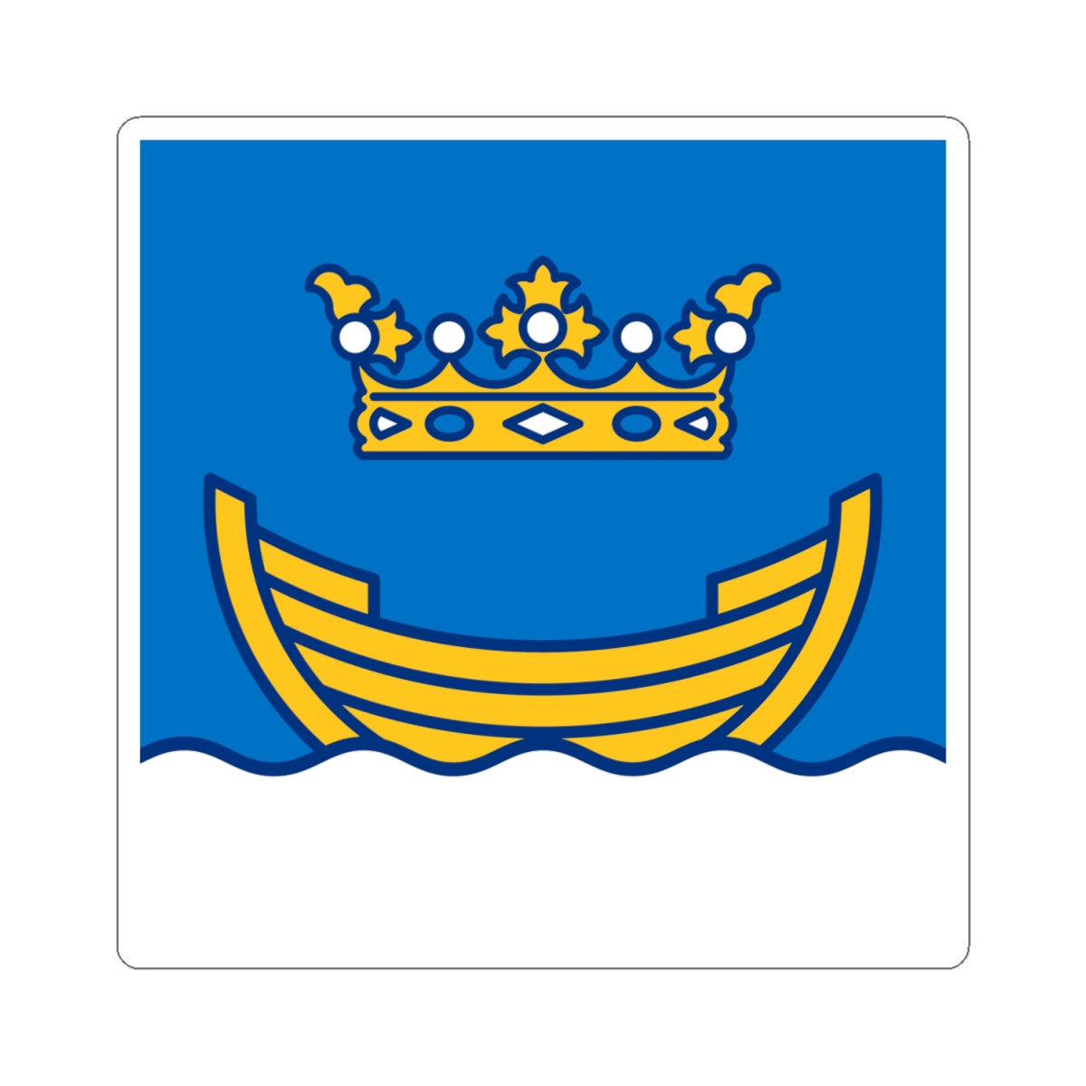 Flag of Helsinki (Finland) STICKER Vinyl Kiss-Cut Decal