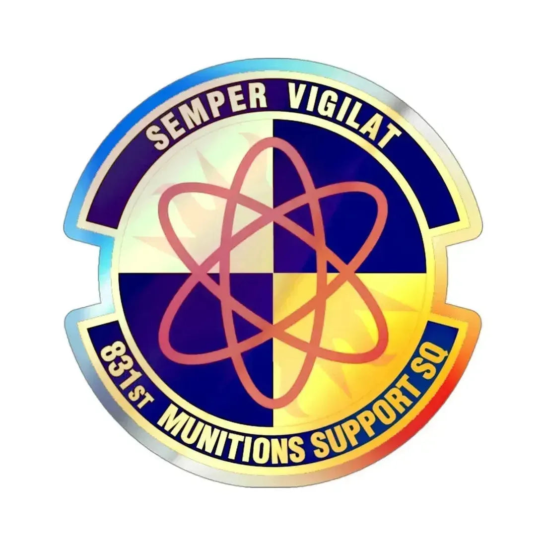 831st Munitions Support Squadron (U.S. Air Force) Holographic STICKER Die-Cut Vinyl Decal 3 Inch Holographic - The Sticker Space