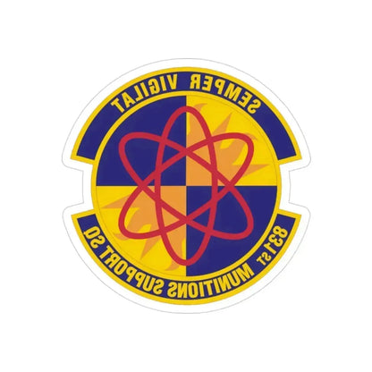 831st Munitions Support Squadron (U.S. Air Force) REVERSE PRINT Transparent Die-Cut STICKER 3 Inch Die-Cut Transparent - The Sticker Space