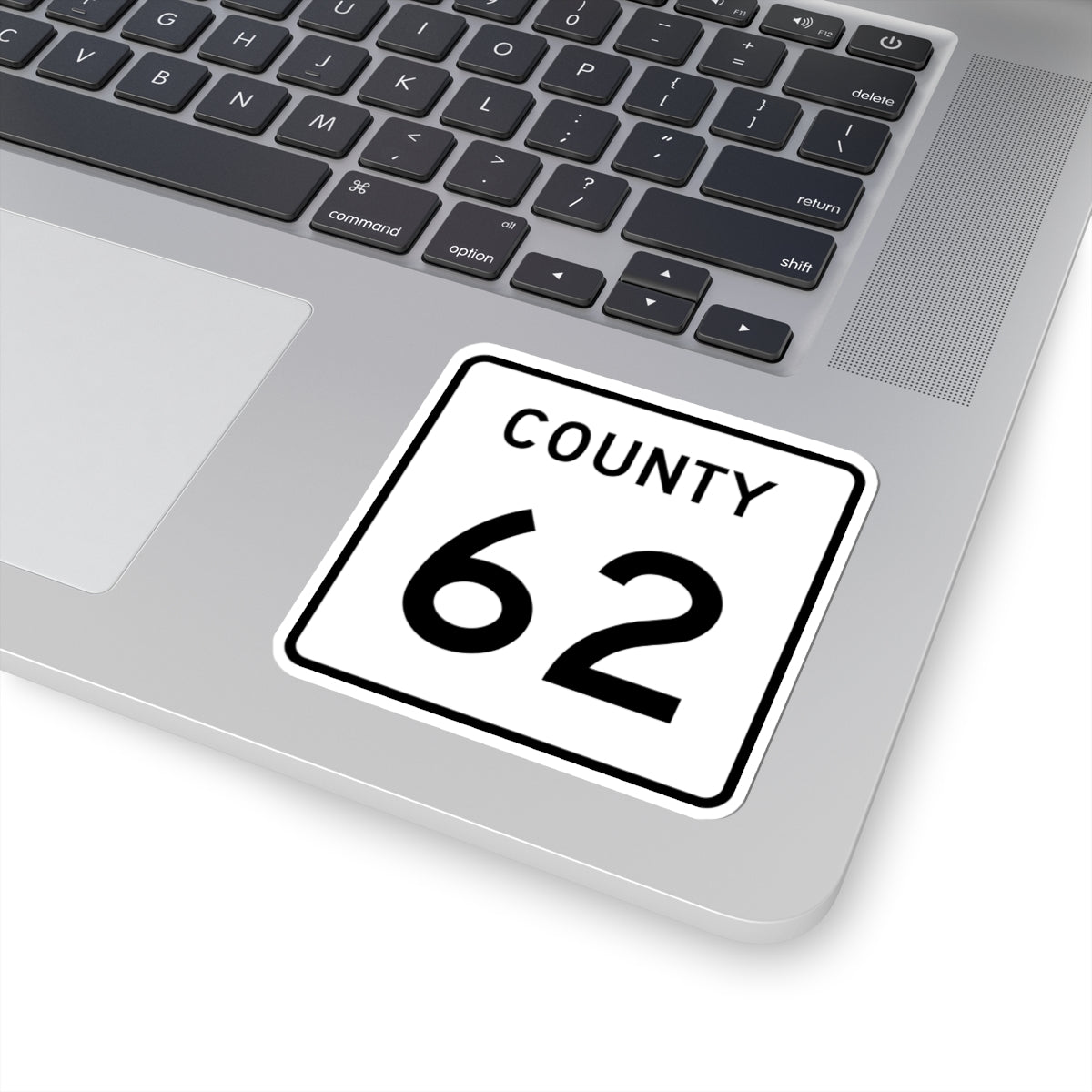 County 62 square (Minnesota) (Road Sign) STICKER Vinyl Kiss-Cut Decal
