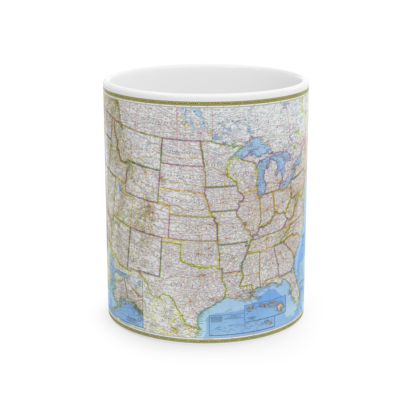 USA - The United States (1976) (Map) White Coffee Mug-11oz-The Sticker Space