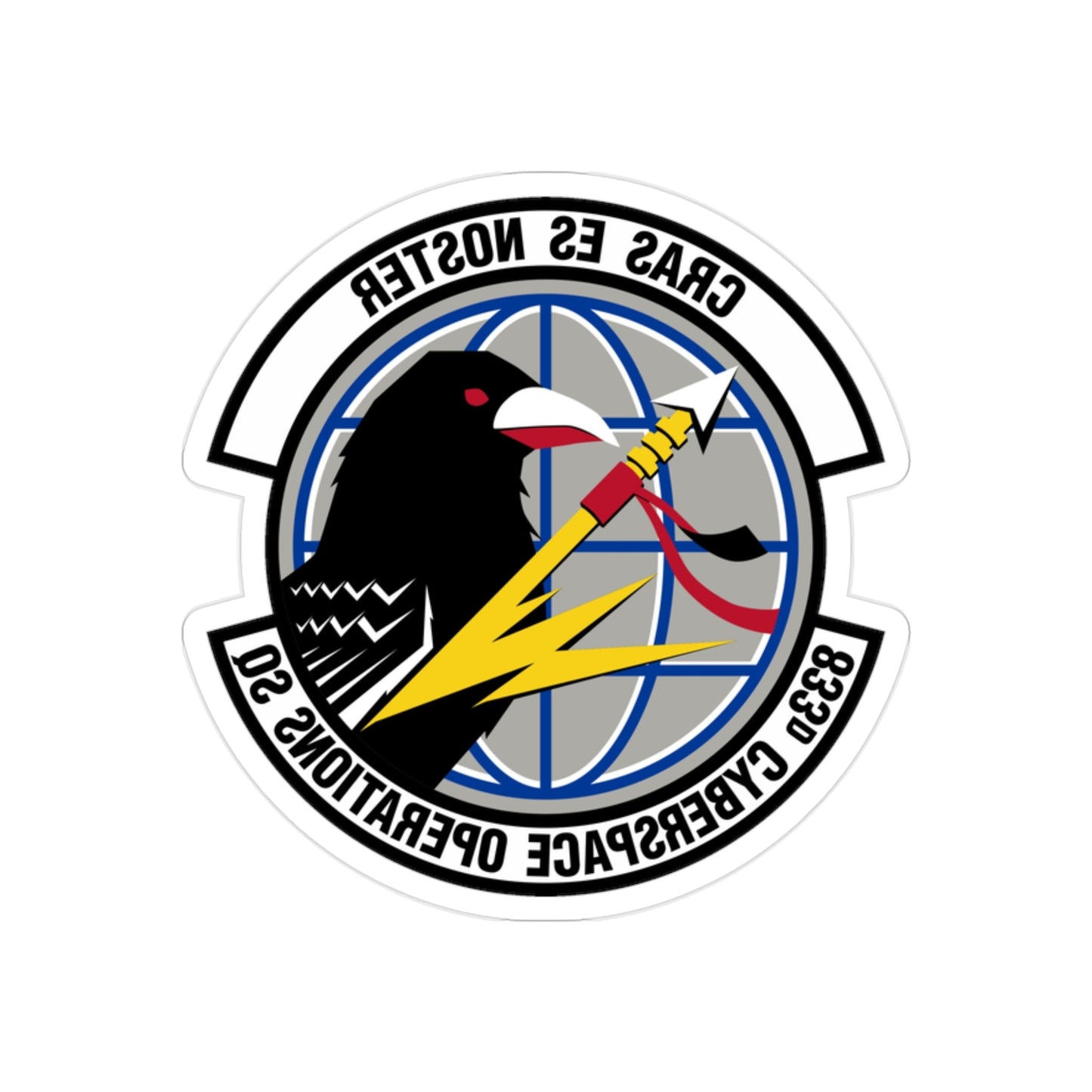 833 Cyberspace Operations Squadron ACC (U.S. Air Force) REVERSE PRINT Transparent STICKER-2 Inch-The Sticker Space