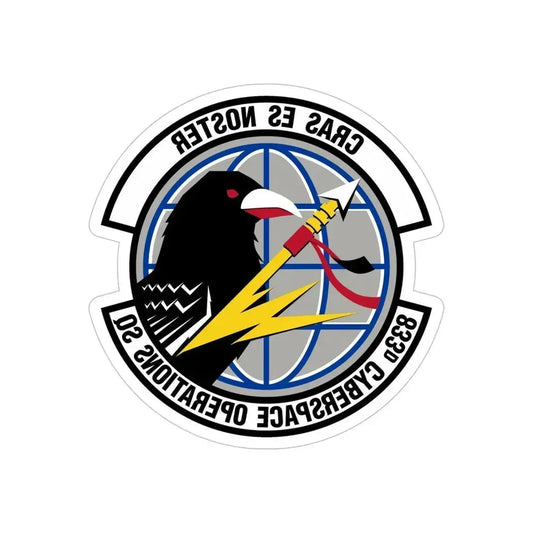 833 Cyberspace Operations Squadron ACC (U.S. Air Force) REVERSE PRINT Transparent Die-Cut STICKER 6 Inch Die-Cut Transparent - The Sticker Space