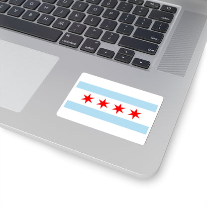 Flag of Chicago, Illinois - STICKER Vinyl Kiss-Cut Decal