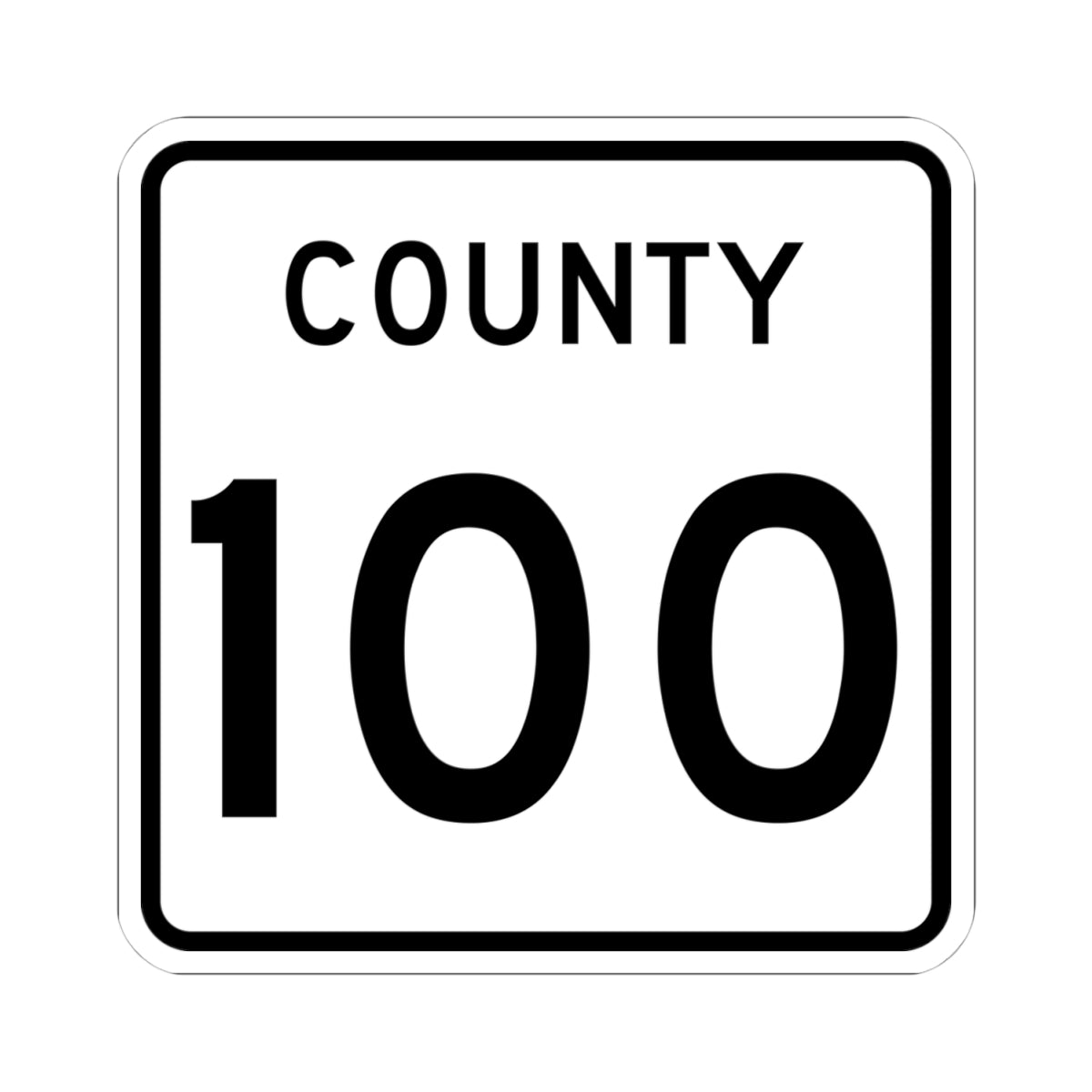 County 100 square (Minnesota) (Road Sign) STICKER Vinyl Kiss-Cut Decal