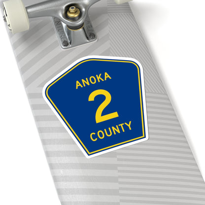 Anoka County Road 2 (Minnesota) (Road Sign) STICKER Vinyl Kiss-Cut Decal