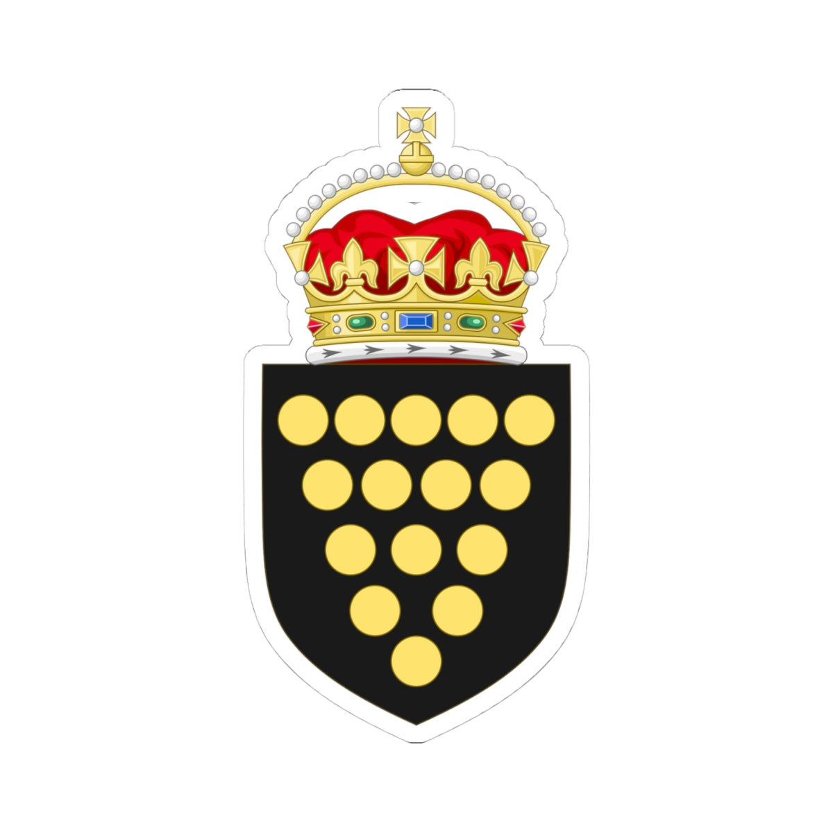 Arms of the Duchy of Cornwall (United Kingdom) (Coat of Arms) STICKER Vinyl Kiss-Cut Decal