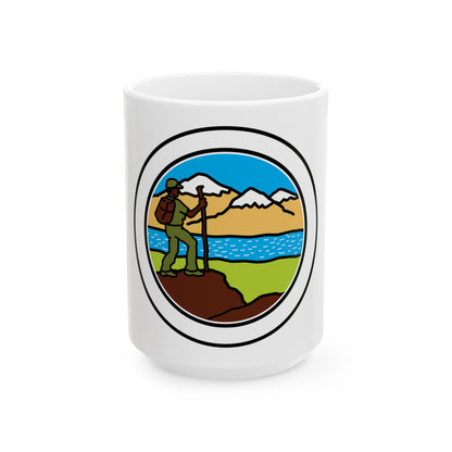 Hiking (Boy Scout Merit Badge) White Coffee Mug-15oz-The Sticker Space
