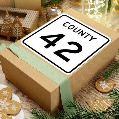 County 42 square (Minnesota) (Road Sign) STICKER Vinyl Kiss-Cut Decal
