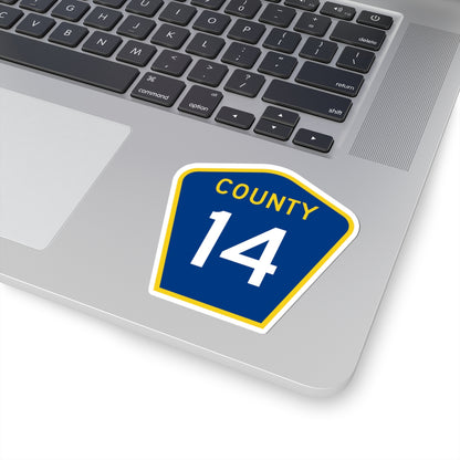County 14 MN (Minnesota) (Road Sign) STICKER Vinyl Kiss-Cut Decal