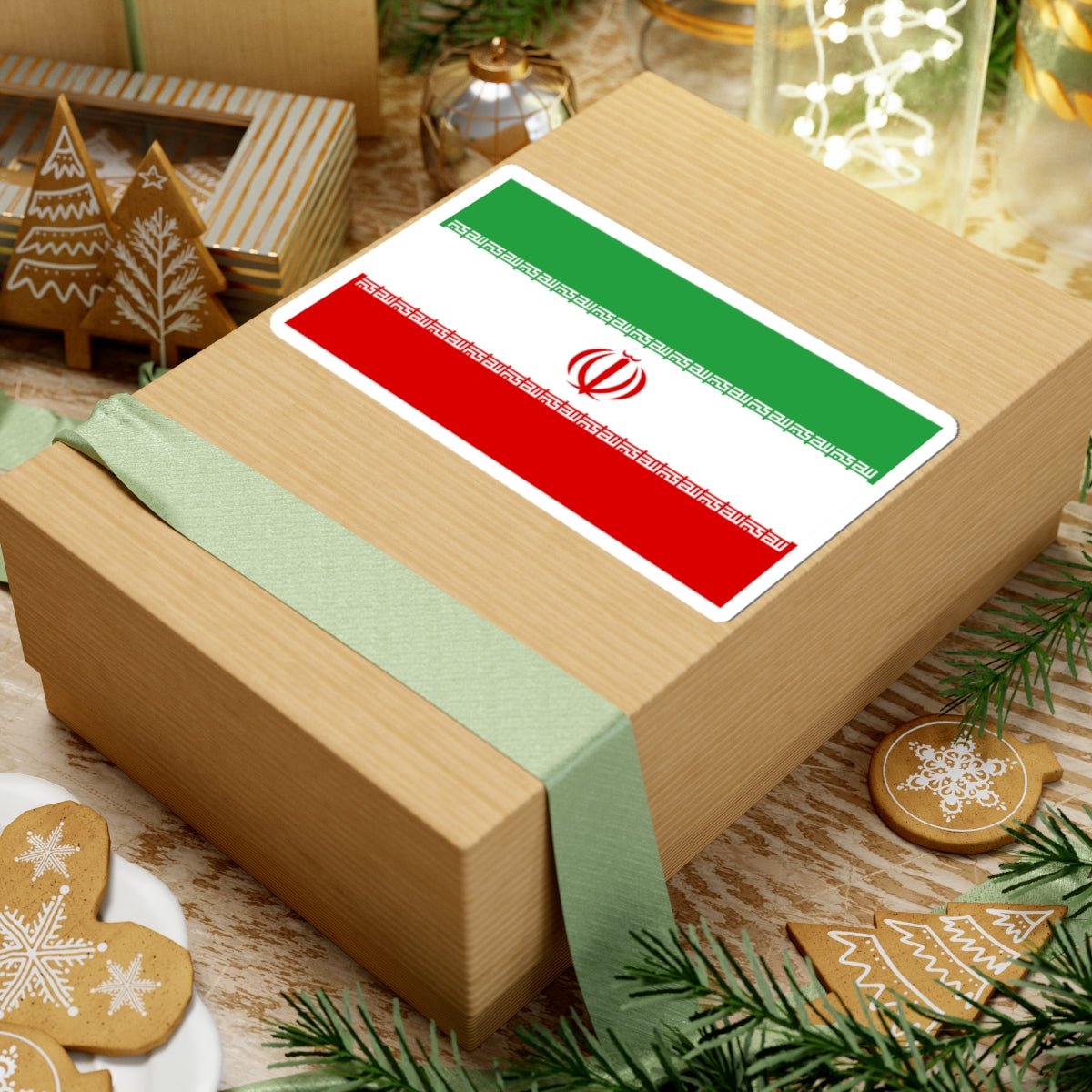 IRI flag with the first takbir design (Iran) STICKER Vinyl Kiss-Cut Decal