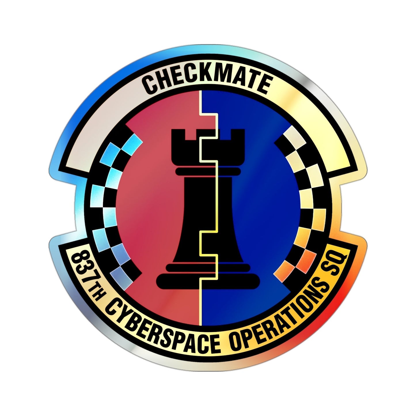 837 Cyberspace Operations Squadron ACC (U.S. Air Force) Holographic STICKER Die-Cut Vinyl Decal-3 Inch-The Sticker Space