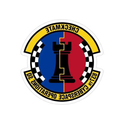 837 Cyberspace Operations Squadron ACC (U.S. Air Force) REVERSE PRINT Transparent Die-Cut STICKER 3 Inch Die-Cut Transparent - The Sticker Space
