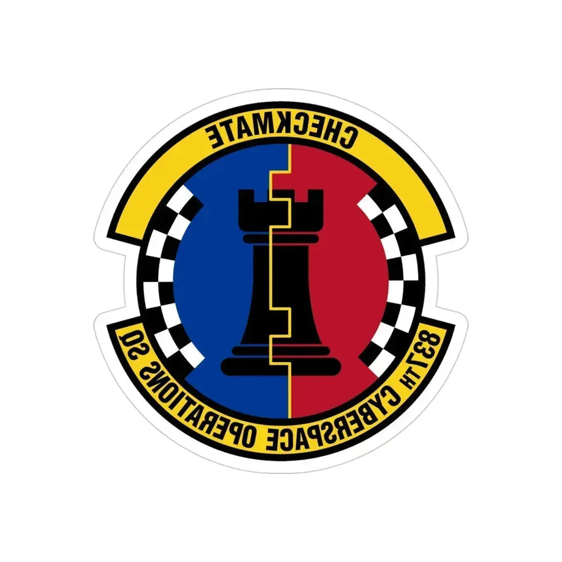837 Cyberspace Operations Squadron ACC (U.S. Air Force) REVERSE PRINT Transparent Die-Cut STICKER 4 Inch Die-Cut Transparent - The Sticker Space