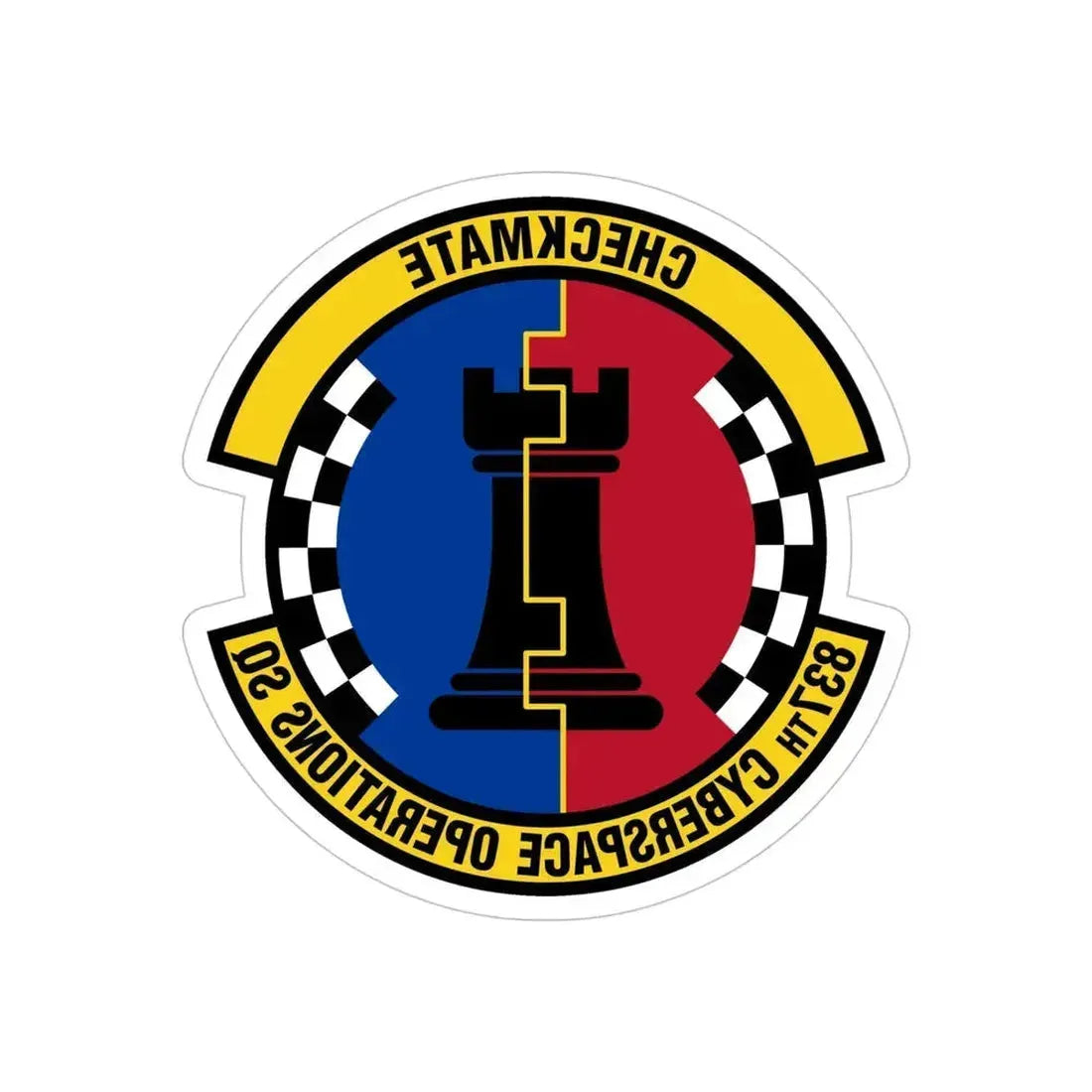 837 Cyberspace Operations Squadron ACC (U.S. Air Force) REVERSE PRINT Transparent Die-Cut STICKER 5 Inch Die-Cut Transparent - The Sticker Space