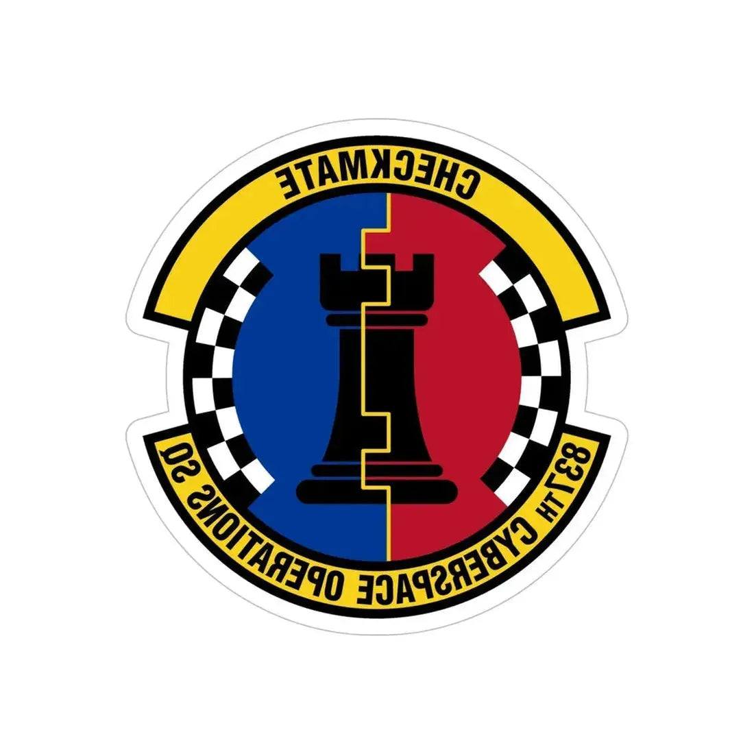 837 Cyberspace Operations Squadron ACC (U.S. Air Force) REVERSE PRINT Transparent Die-Cut STICKER - The Sticker Space