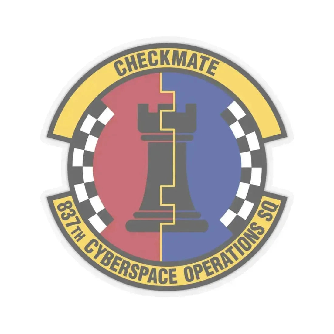 837 Cyberspace Operations Squadron ACC (U.S. Air Force) STICKER Vinyl Kiss-Cut Decal 3 Inch Transparent - The Sticker Space