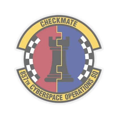 837 Cyberspace Operations Squadron ACC (U.S. Air Force) STICKER Vinyl Kiss-Cut Decal 4 Inch Transparent - The Sticker Space