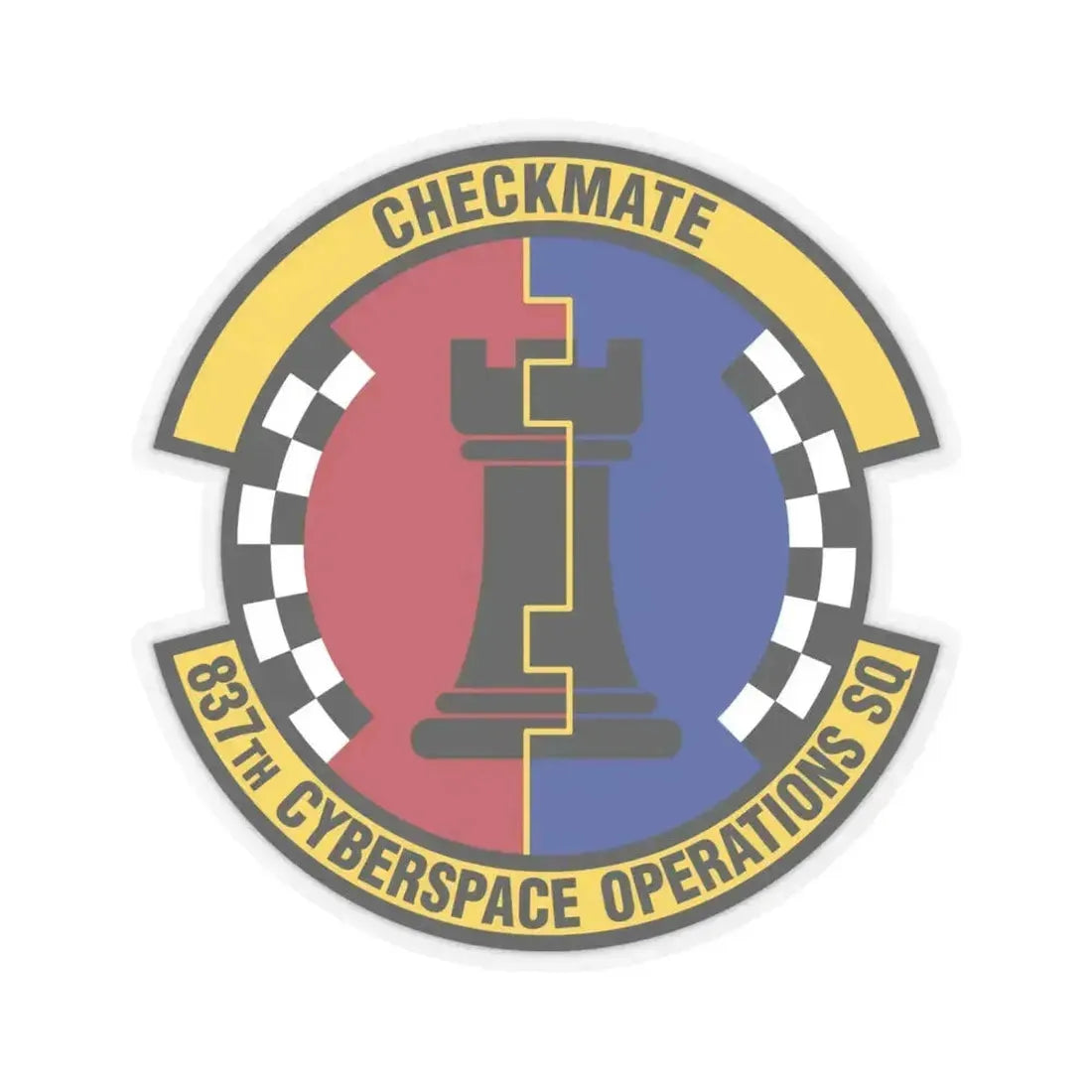 837 Cyberspace Operations Squadron ACC (U.S. Air Force) STICKER Vinyl Kiss-Cut Decal 6 Inch Transparent - The Sticker Space