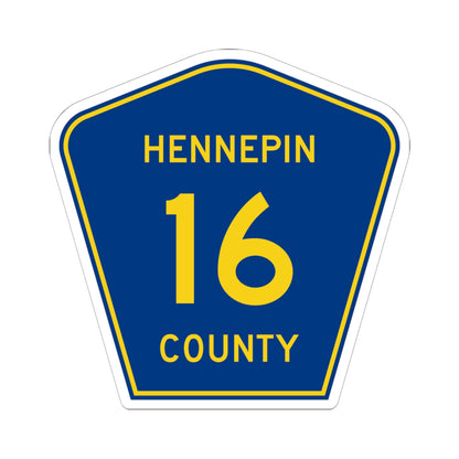 Hennepin County 16 (Minnesota) (Road Sign) STICKER Vinyl Kiss-Cut Decal