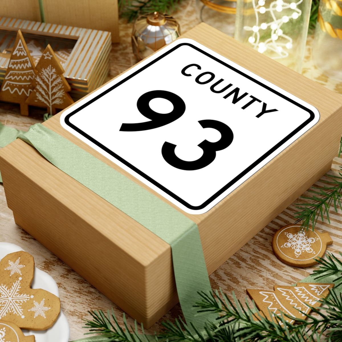 County 93 square (Minnesota) (Road Sign) STICKER Vinyl Kiss-Cut Decal