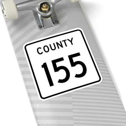 County 155 square (Minnesota) (Road Sign) STICKER Vinyl Kiss-Cut Decal