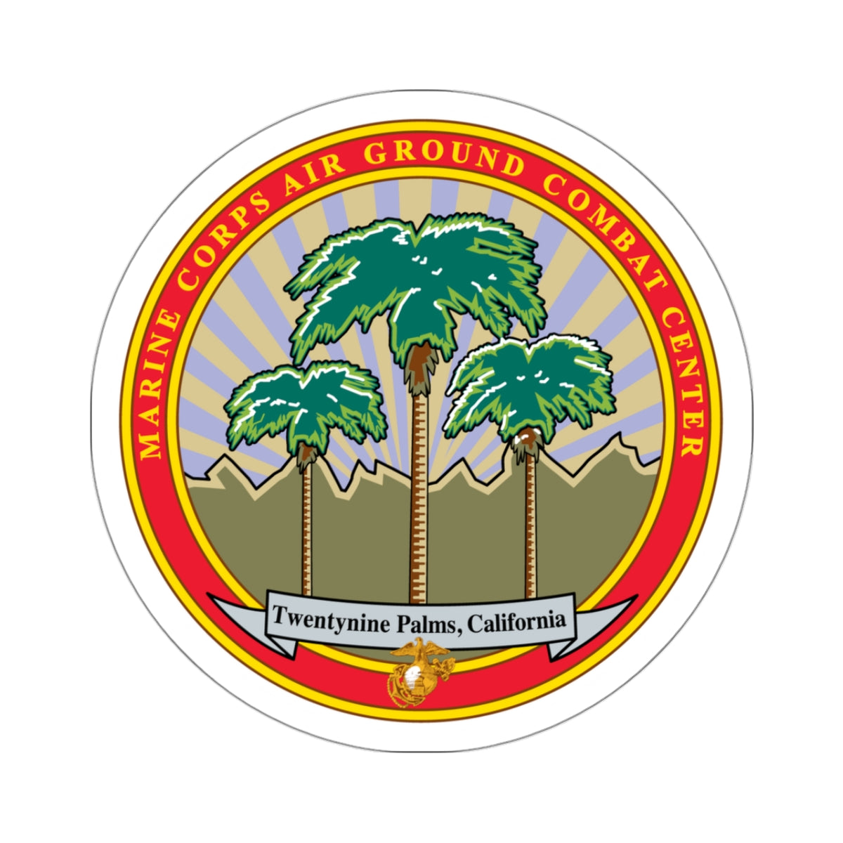 Marine Corps Air Ground Combat Center 29 Palms (USMC) STICKER Vinyl Kiss-Cut Decal