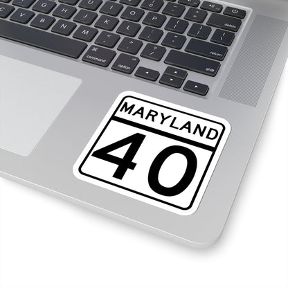 MD Route 40 (Maryland) (Road Sign) STICKER Vinyl Kiss-Cut Decal