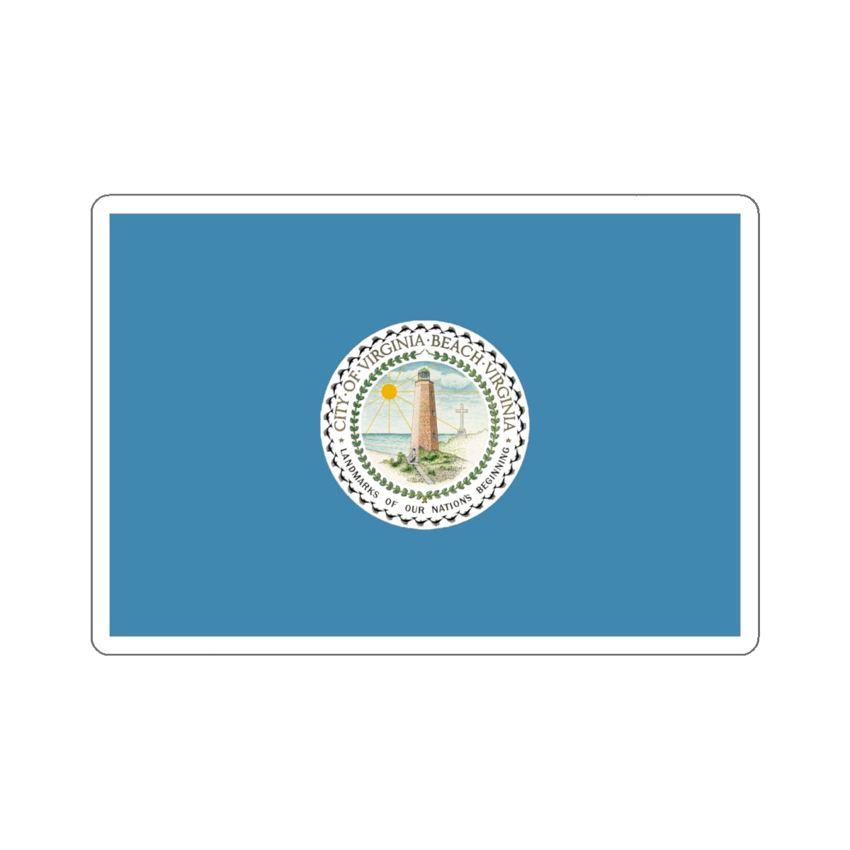 Flag of Virginia Beach, Virginia - STICKER Vinyl Kiss-Cut Decal