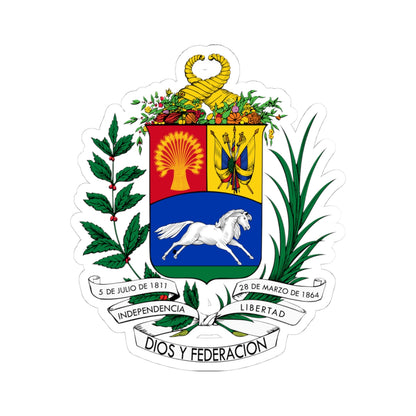 Coat of arms of Venezuela (1871) - STICKER Vinyl Kiss-Cut Decal