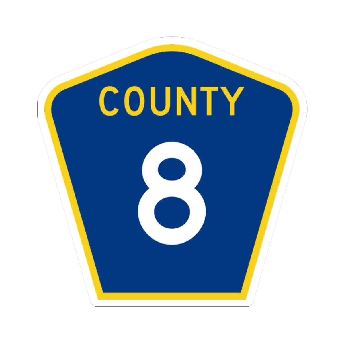 County 8 MN (Minnesota) (Road Sign) STICKER Vinyl Kiss-Cut Decal