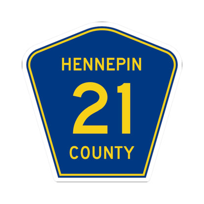 Hennepin County 21 (Minnesota) (Road Sign) STICKER Vinyl Kiss-Cut Decal