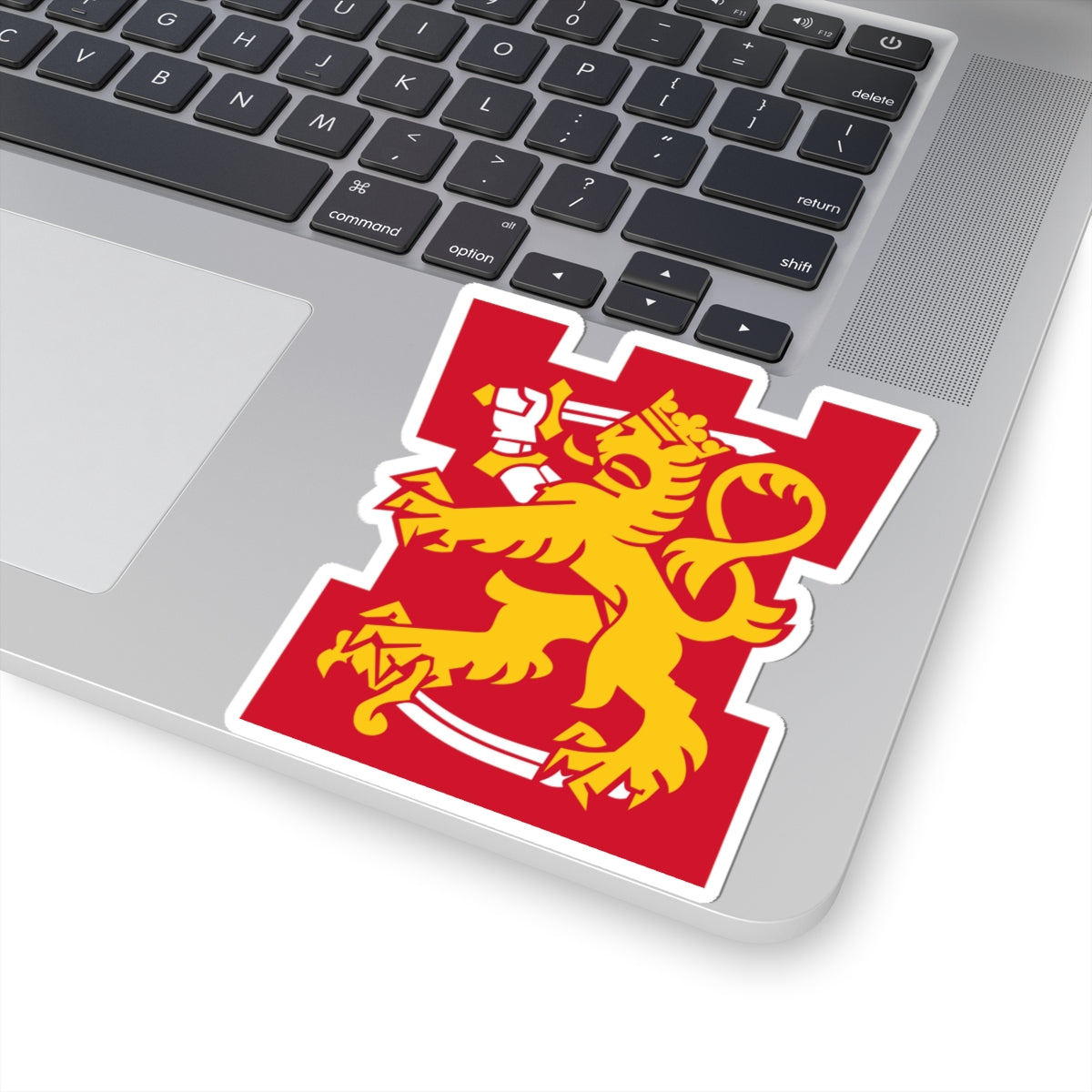 Suomen Puolustusvoimien tornileijona (Finland) (Coat of Arms) STICKER Vinyl Kiss-Cut Decal