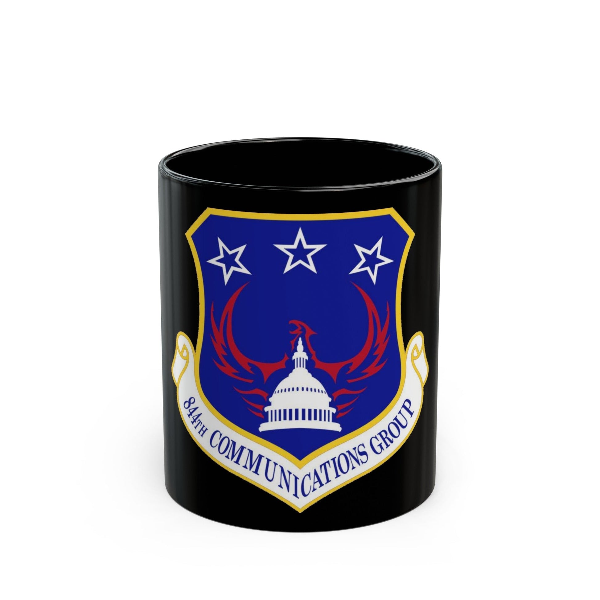 844th Communications Group (U.S. Air Force) Black Coffee Mug-11oz-The Sticker Space